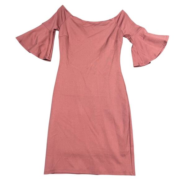 NEW- NWT Gianni Bini Mauve Off-Shoulder Flutter Sleeve Bodycon Dress - Size S - Picture 2 of 9